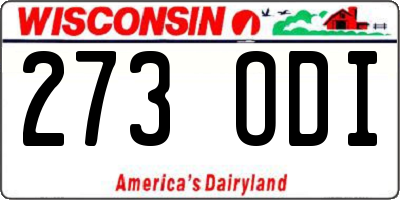 WI license plate 273ODI