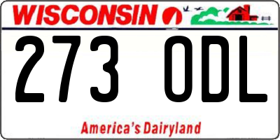 WI license plate 273ODL
