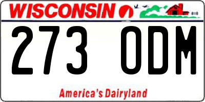 WI license plate 273ODM