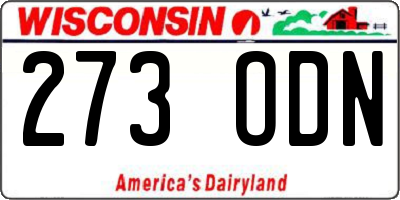 WI license plate 273ODN