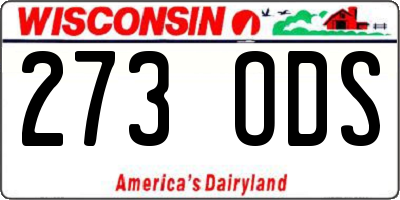 WI license plate 273ODS