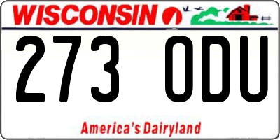 WI license plate 273ODU