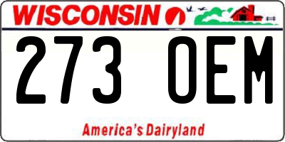 WI license plate 273OEM