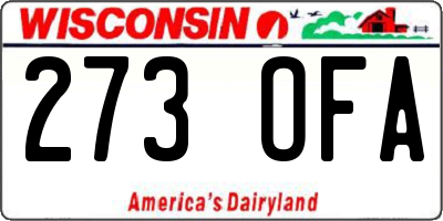 WI license plate 273OFA