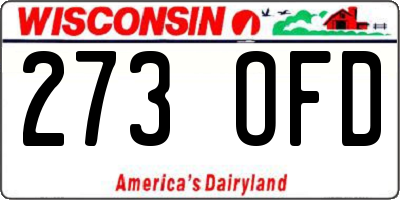 WI license plate 273OFD