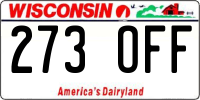 WI license plate 273OFF