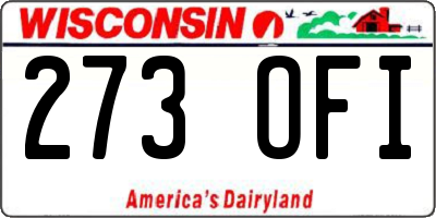 WI license plate 273OFI