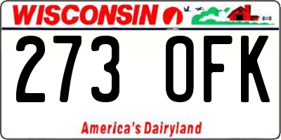WI license plate 273OFK