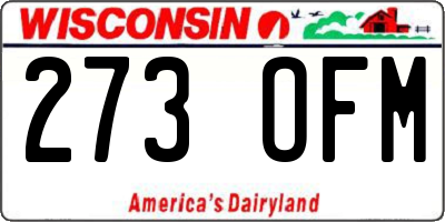 WI license plate 273OFM