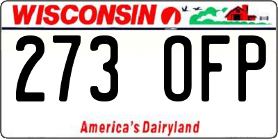 WI license plate 273OFP
