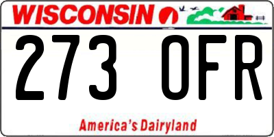 WI license plate 273OFR