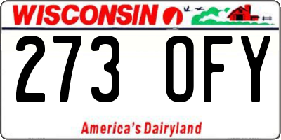 WI license plate 273OFY