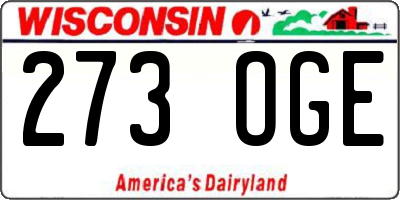 WI license plate 273OGE