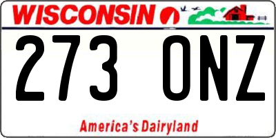 WI license plate 273ONZ