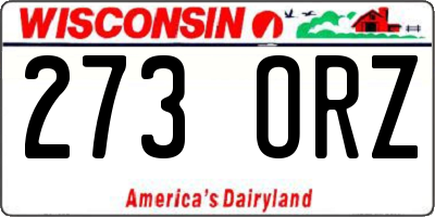 WI license plate 273ORZ