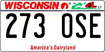 WI license plate 273OSE
