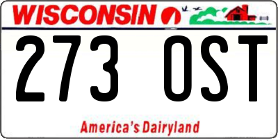 WI license plate 273OST