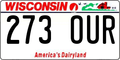 WI license plate 273OUR