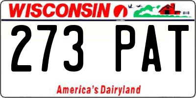 WI license plate 273PAT