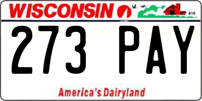 WI license plate 273PAY