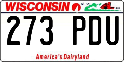 WI license plate 273PDU