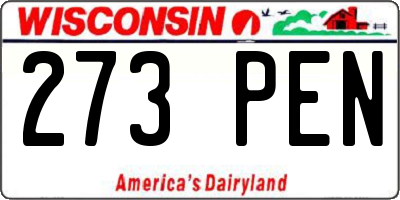 WI license plate 273PEN