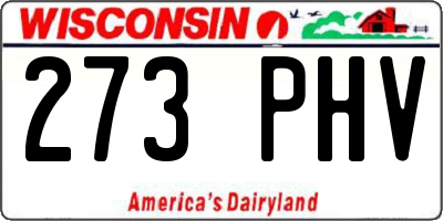 WI license plate 273PHV
