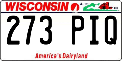 WI license plate 273PIQ