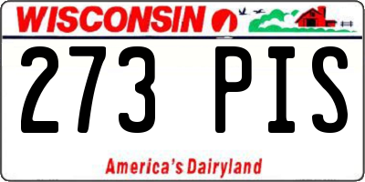 WI license plate 273PIS