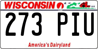 WI license plate 273PIU