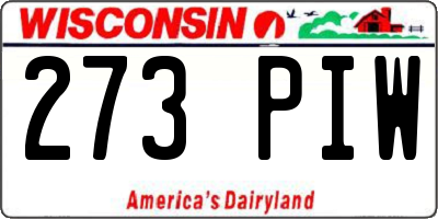 WI license plate 273PIW