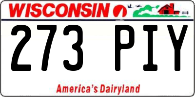WI license plate 273PIY