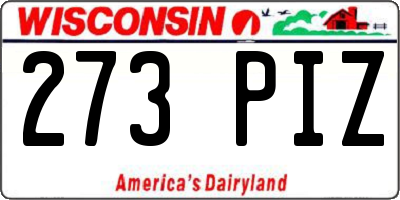 WI license plate 273PIZ