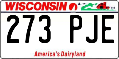 WI license plate 273PJE