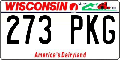 WI license plate 273PKG