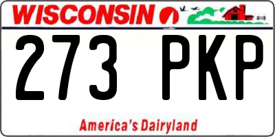 WI license plate 273PKP