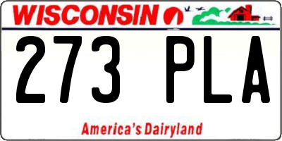 WI license plate 273PLA