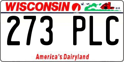 WI license plate 273PLC