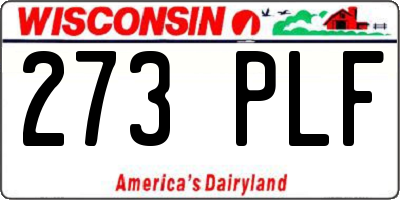 WI license plate 273PLF