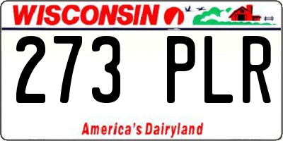 WI license plate 273PLR