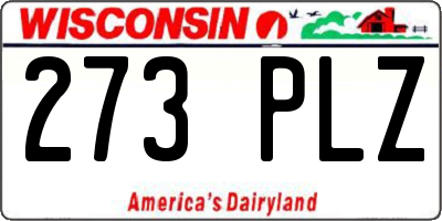 WI license plate 273PLZ