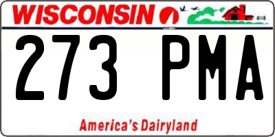 WI license plate 273PMA