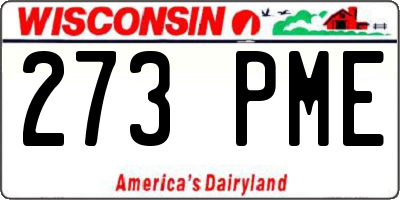 WI license plate 273PME