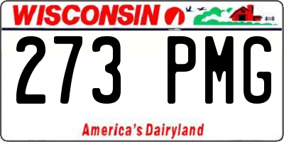 WI license plate 273PMG