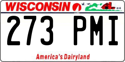 WI license plate 273PMI
