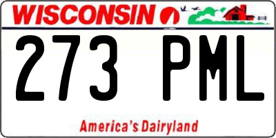 WI license plate 273PML