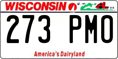 WI license plate 273PMO