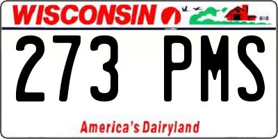 WI license plate 273PMS