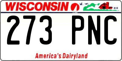 WI license plate 273PNC