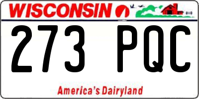 WI license plate 273PQC